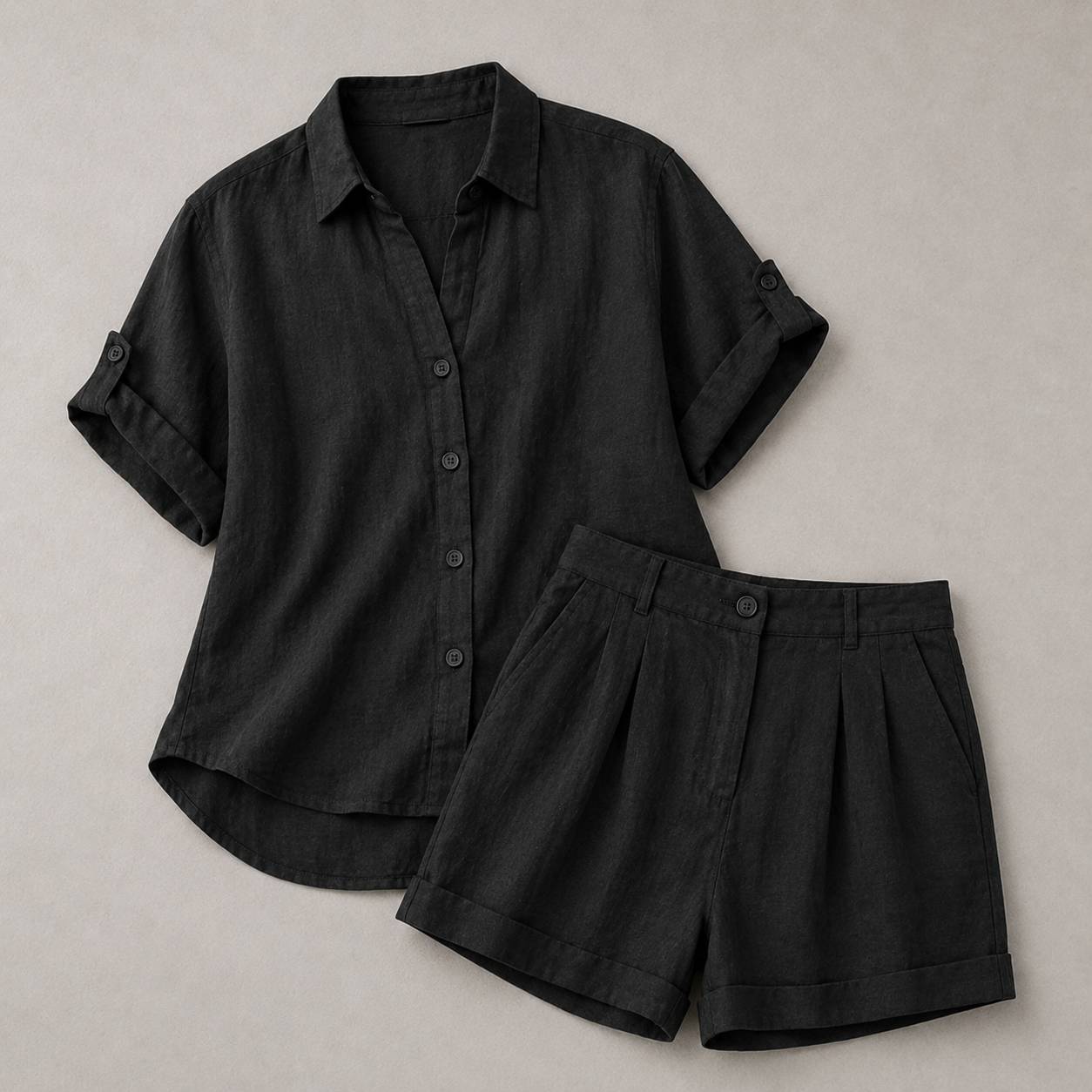Casual Linen Summer set - Black