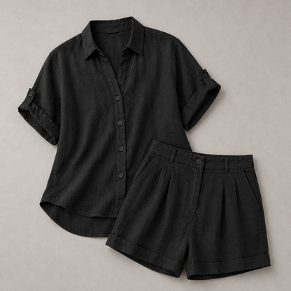 Casual Linen Summer set - Black