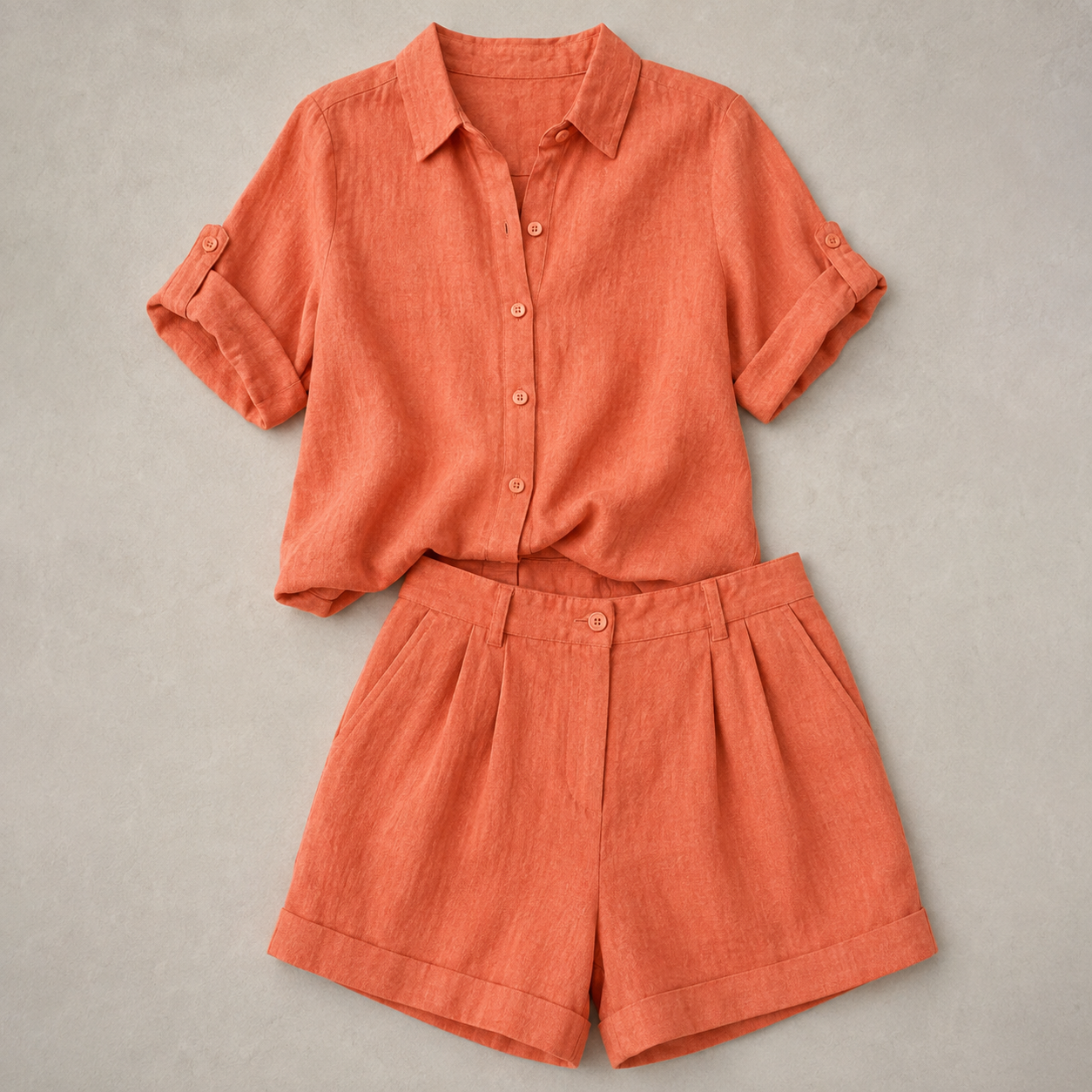 Casual Linen Summer set - Orange