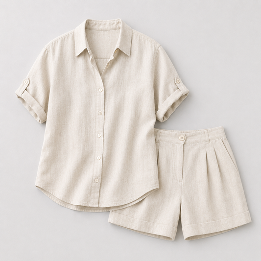 Casual Linen Summer set - Beige